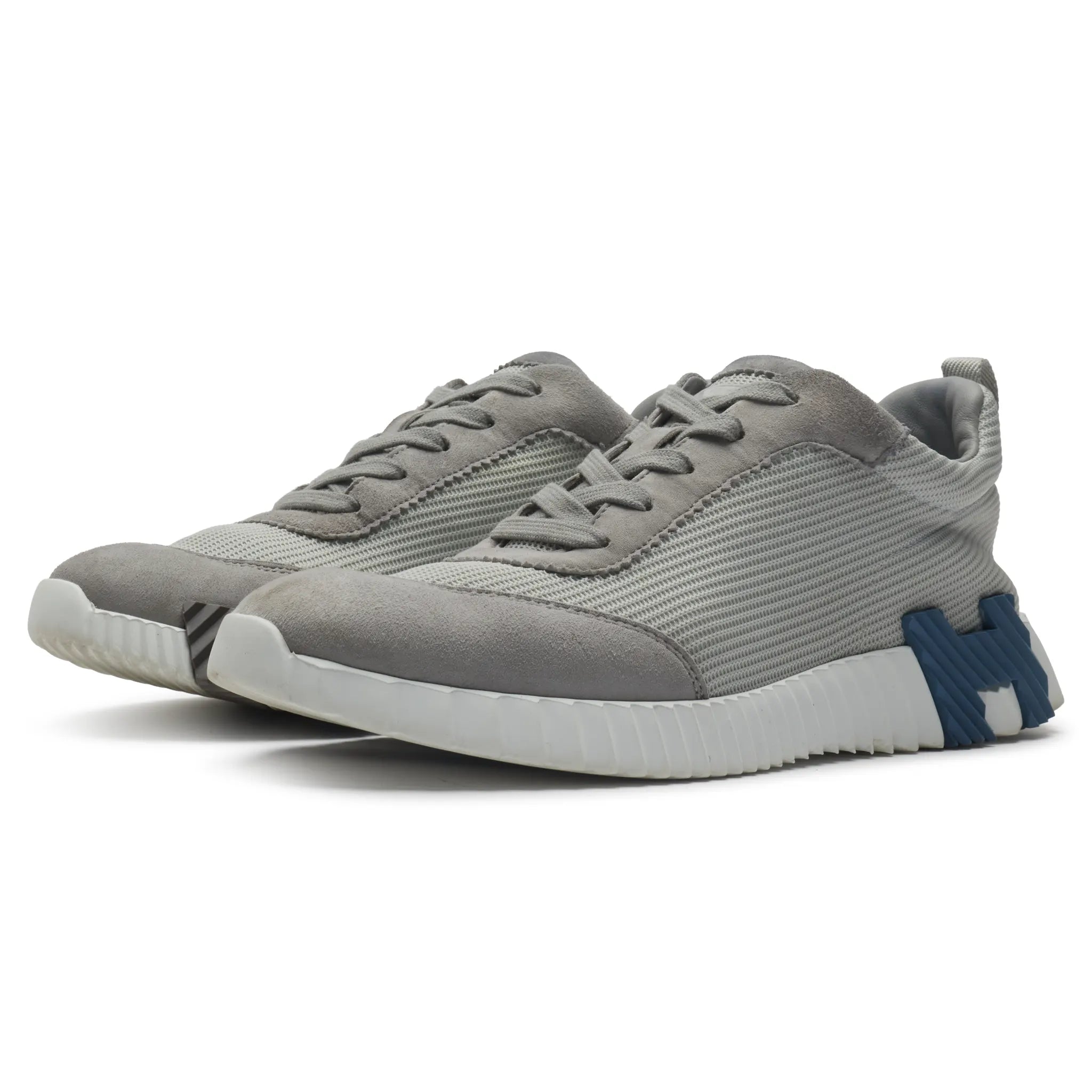 Front Side View of Preloved - Hermes Paris Bouncing Sneaker Grey Blue H231764ZHAR400
